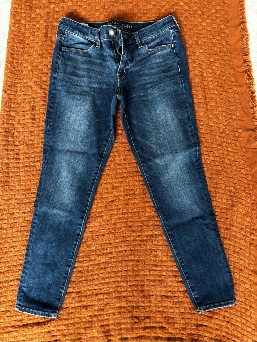 American Eagle Outfitters Blue Women's Skinny Jeans - Faded Indigo Jennings 10